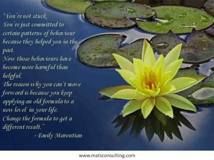 You're not stuck. You're just committed to certain patterns.....